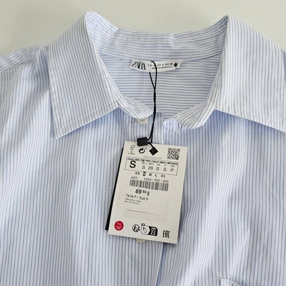 ZARA JEWEL TRIM STRIPED SHIRT-NWT!! 🆕🆕🆕 - Picture 5 of 7